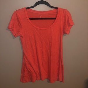 orange coral oversized garnet hill scoop neck tee